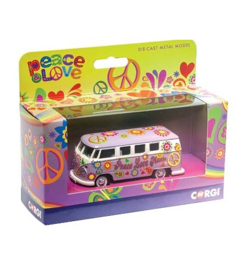 1:43 VW CAMPERVAN PEACE LOVE & MUSIC COR DISC
